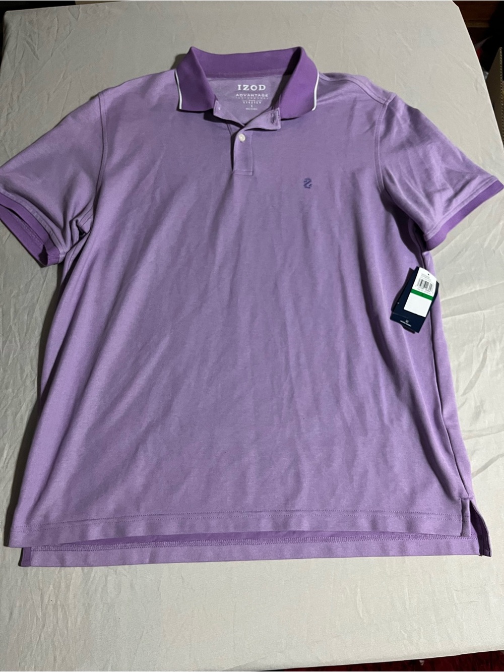 Izod Men’s Purple Polo with Contrast Collar Trim Mens Size Large New with Tags